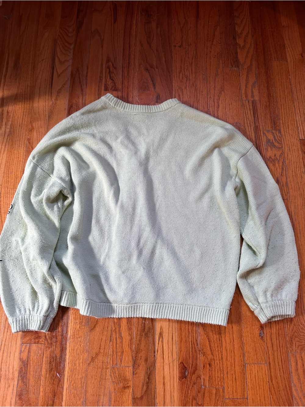 Keroppi Embriodered Button-Front Cardigan Sweater - Light Green - Picture 9 of 10